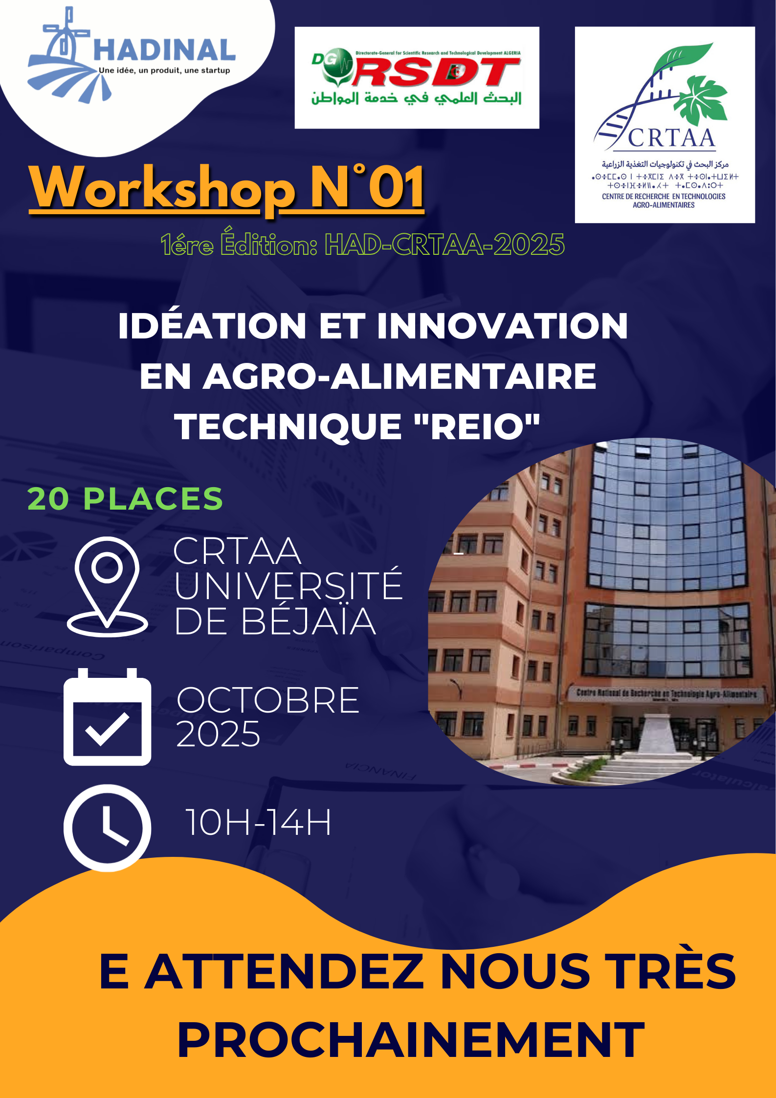 WORKSHOP N°1: Idéation et Innovation en Agro-Alimentaire Technique « REIO »